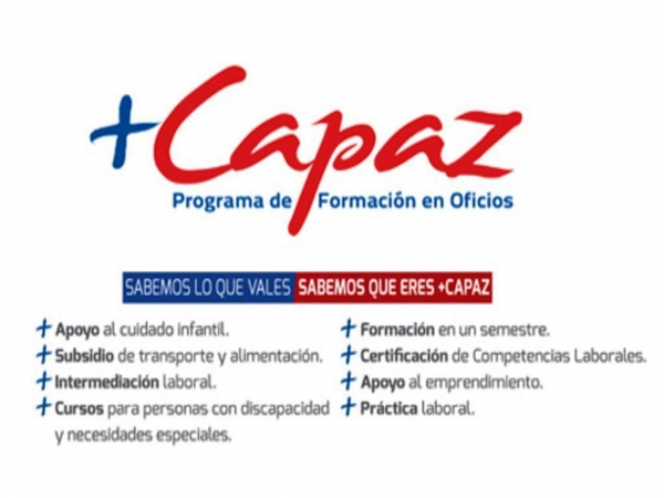 Programa + Capaz ofrece 240 cupos para cursos de capacitación en San Antonio