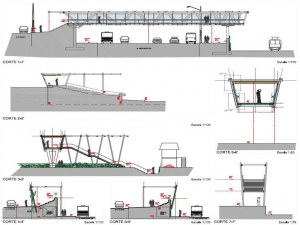 Diseño pasarela de conexión  zona comercial con paseo Bellamar