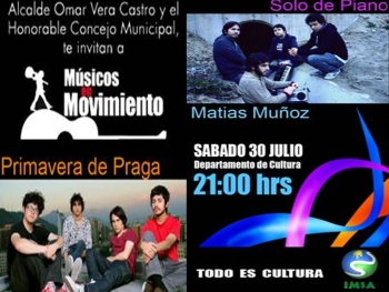 Este sábado 30 de julio, un nuevo ciclo de Músicos en Movimiento: Solo de Piano  Matías Muñoz y  Primavera de Praga