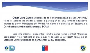 Municipalidad invita a crear &ldquo;H&aacute;bitos ecol&oacute;gicos&rdquo;.